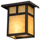 Meyda Lighting Hyde Park 7" Craftsman Brown T Mission Wall Sconce With Beige Art Shade Glass