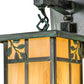 Meyda Lighting Hyde Park 7" Verdigris Sprig Hanging Wall Sconce With Beige Iridescent Shade Glass