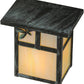 Meyda Lighting Hyde Park 7" Verdigris T Mission Wall Sconce With Beige Iridescent Dragonfly Art Shade Glass