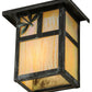 Meyda Lighting Hyde Park 7" Verdigris T Mission Wall Sconce With Beige Iridescent Dragonfly Art Shade Glass