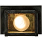 Meyda Lighting Hyde Park 7" Verdigris T Mission Wall Sconce With Beige Iridescent Dragonfly Art Shade Glass