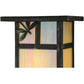Meyda Lighting Hyde Park 7" Verdigris T Mission Wall Sconce With Beige Iridescent Dragonfly Art Shade Glass