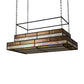 Meyda Lighting Hyde Park 72" 12-Light Oil Rubbed Bronze Ceiling Island Pendant Light With Beige Iridescent & Amber Mica Shade Glass