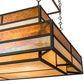 Meyda Lighting Hyde Park 72" 12-Light Oil Rubbed Bronze Ceiling Island Pendant Light With Beige Iridescent & Amber Mica Shade Glass