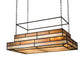 Meyda Lighting Hyde Park 72" 12-Light Oil Rubbed Bronze Ceiling Island Pendant Light With Beige Iridescent & Amber Mica Shade Glass