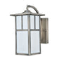 Meyda Lighting Hyde Park 8" Antique Nickel T Mission Curved Arm Wall Sconce With White Shade Glass
