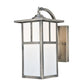 Meyda Lighting Hyde Park 8" Antique Nickel T Mission Curved Arm Wall Sconce With White Shade Glass