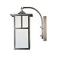 Meyda Lighting Hyde Park 8" Antique Nickel T Mission Curved Arm Wall Sconce With White Shade Glass