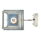 Meyda Lighting Hyde Park 8" Antique Nickel T Mission Curved Arm Wall Sconce With White Shade Glass