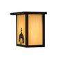 Meyda Lighting Hyde Park 8" Craftsman Brown Cowboy Wall Sconce With Beige Iridescent Art Shade Glass