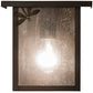 Meyda Lighting Hyde Park 8" Craftsman Brown Dragonfly Wall Sconce With Frosted Seeded Shade Glass