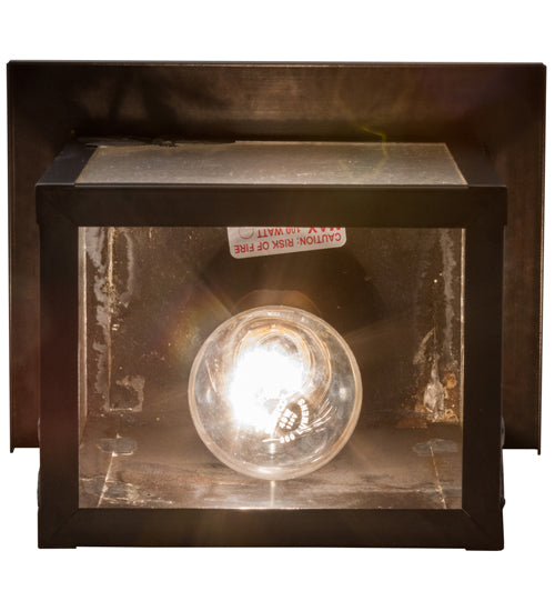 Meyda Lighting Hyde Park 8" Craftsman Brown Dragonfly Wall Sconce With Frosted Seeded Shade Glass