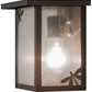 Meyda Lighting Hyde Park 8" Craftsman Brown Dragonfly Wall Sconce With Frosted Seeded Shade Glass