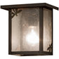 Meyda Lighting Hyde Park 8" Craftsman Brown Dragonfly Wall Sconce With Frosted Seeded Shade Glass