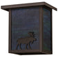 Meyda Lighting Hyde Park 8" Craftsman Brown Finish Wall Sconce With Blue Green Shade Glass