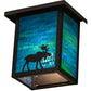 Meyda Lighting Hyde Park 8" Craftsman Brown Finish Wall Sconce With Blue Green Shade Glass