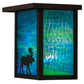 Meyda Lighting Hyde Park 8" Craftsman Brown Finish Wall Sconce With Blue Green Shade Glass