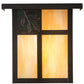 Meyda Lighting Hyde Park 8" Craftsman Brown Sprig Wall Sconce With Beige Iridescent Shade Glass