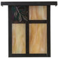 Meyda Lighting Hyde Park 8" Craftsman Brown Sprig Wall Sconce With Beige Iridescent Shade Glass