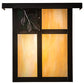 Meyda Lighting Hyde Park 8" Craftsman Brown Sprig Wall Sconce With Beige Iridescent Shade Glass