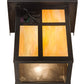 Meyda Lighting Hyde Park 8" Craftsman Brown Sprig Wall Sconce With Beige Iridescent Shade Glass