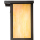 Meyda Lighting Hyde Park 8" Craftsman Brown Sprig Wall Sconce With Beige Iridescent Shade Glass