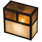 Meyda Lighting Hyde Park 8" Craftsman Brown "T" Mission Wall Sconce With Beige Iridescent & Amber Mica Shade Glass