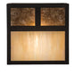 Meyda Lighting Hyde Park 8" Craftsman Brown "T" Mission Wall Sconce With Beige Iridescent & Amber Mica Shade Glass