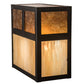 Meyda Lighting Hyde Park 8" Craftsman Brown "T" Mission Wall Sconce With Beige Iridescent & Amber Mica Shade Glass