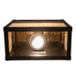 Meyda Lighting Hyde Park 8" Craftsman Brown "T" Mission Wall Sconce With Beige Iridescent & Amber Mica Shade Glass