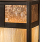 Meyda Lighting Hyde Park 8" Craftsman Brown "T" Mission Wall Sconce With Beige Iridescent & Amber Mica Shade Glass