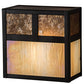 Meyda Lighting Hyde Park 8" Craftsman Brown "T" Mission Wall Sconce With Beige Iridescent & Amber Mica Shade Glass