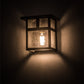 Meyda Lighting Hyde Park 8" Craftsman Brown T Mission Wall Sconce With Clear Seeded Shade Glass