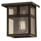 Meyda Lighting Hyde Park 8" Craftsman Brown T Mission Wall Sconce With Clear Seeded Shade Glass