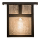 Meyda Lighting Hyde Park 8" Craftsman Brown T Mission Wall Sconce With Clear Seeded Shade Glass