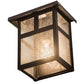 Meyda Lighting Hyde Park 8" Craftsman Brown T Mission Wall Sconce With Clear Seeded Shade Glass