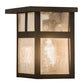 Meyda Lighting Hyde Park 8" Craftsman Brown T Mission Wall Sconce With Clear Seeded Shade Glass