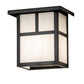 Meyda Lighting Hyde Park 8" Craftsman Brown "T" Mission Wall Sconce With White Art Shade Glass