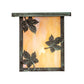 Meyda Lighting Hyde Park 8" Verdigris Maple Leaf Wall Sconce With Beige Iridescent Shade Glass