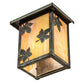 Meyda Lighting Hyde Park 8" Verdigris Maple Leaf Wall Sconce With Beige Iridescent Shade Glass