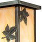 Meyda Lighting Hyde Park 8" Verdigris Maple Leaf Wall Sconce With Beige Iridescent Shade Glass