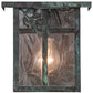 Meyda Lighting Hyde Park 8" Verdigris Sprig Wall Sconce With Clear Leaf Shade Glass