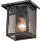 Meyda Lighting Hyde Park 8" Verdigris Sprig Wall Sconce With Clear Leaf Shade Glass