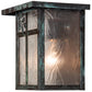 Meyda Lighting Hyde Park 8" Verdigris Sprig Wall Sconce With Clear Leaf Shade Glass