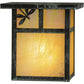 Meyda Lighting Hyde Park 8" Verdigris T Mission Left Dragonfly Wall Sconce With Beige Irridescent Shade Glass