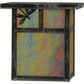 Meyda Lighting Hyde Park 8" Verdigris T Mission Left Dragonfly Wall Sconce With Beige Irridescent Shade Glass