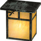 Meyda Lighting Hyde Park 8" Verdigris T Mission Left Dragonfly Wall Sconce With Beige Irridescent Shade Glass