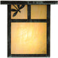 Meyda Lighting Hyde Park 8" Verdigris T Mission Left Dragonfly Wall Sconce With Beige Irridescent Shade Glass