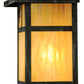 Meyda Lighting Hyde Park 8" Verdigris T Mission Left Dragonfly Wall Sconce With Beige Irridescent Shade Glass