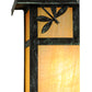 Meyda Lighting Hyde Park 8" Verdigris T Mission Left Dragonfly Wall Sconce With Beige Irridescent Shade Glass